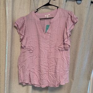 Maurices Light Pink Textured Blouse